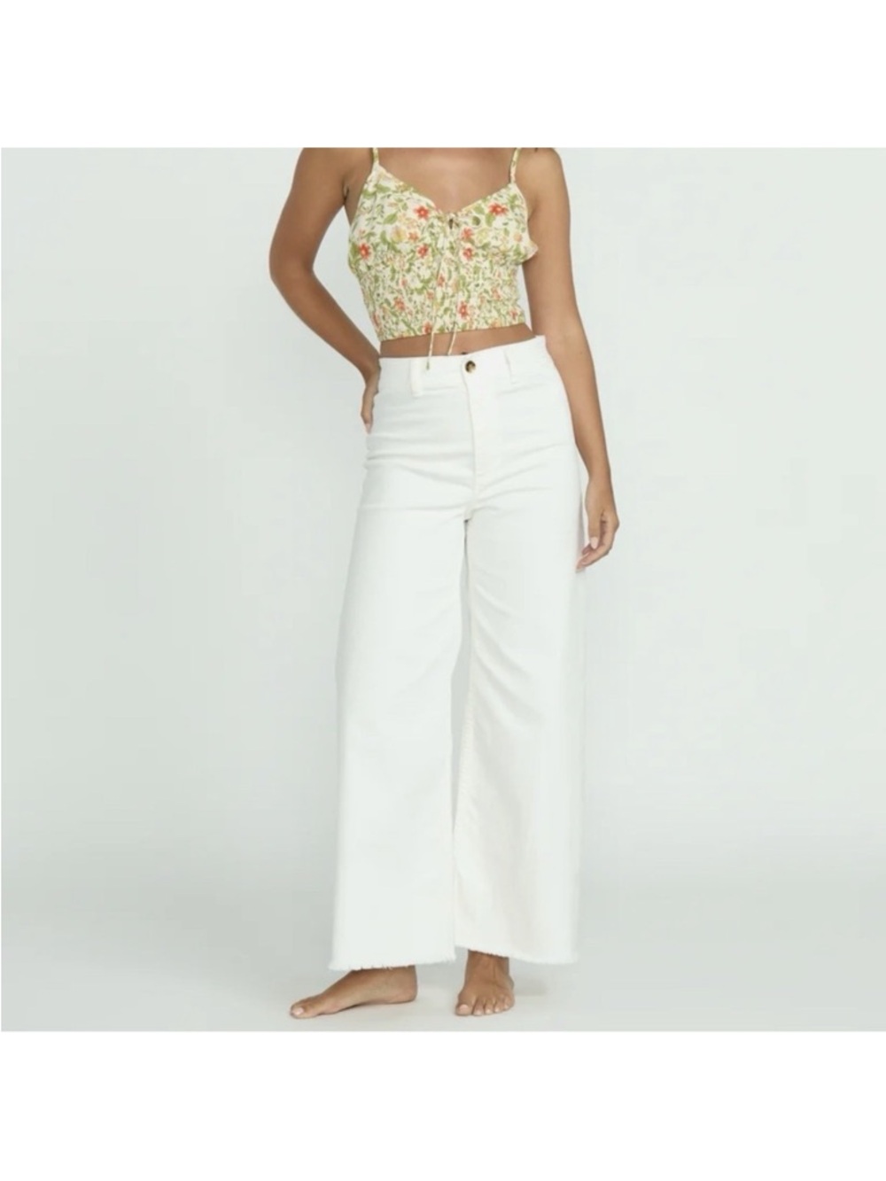 Billabong High-Waist Wide Leg Jeans in White